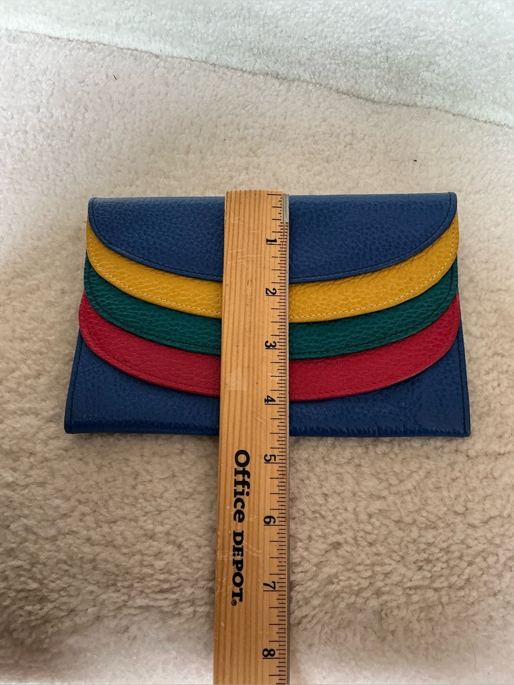 VINTAGE DESIGNER GIEFFE MULTI POCKET PEBBLED TRAVEL ENVELOPE WALLET - Picture 15 of 16